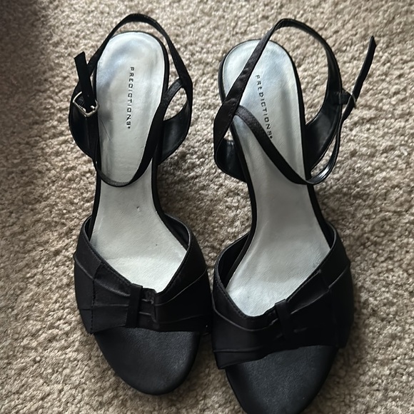 Black Open Toe Strappy Heels - Size 9.5 Wide - Picture 3 of 5